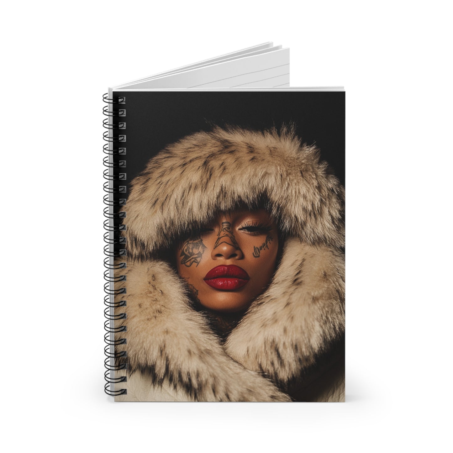 ICE QUEEN | COLD FACE. HOT BLOOD Spiral Notebook - Ruled Lines, Stylish Journal,
